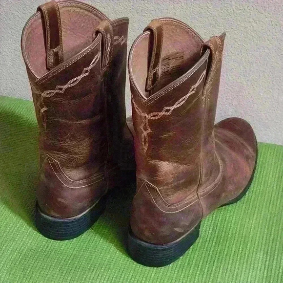 Men's Ariat cowboy roper boots, worn 1x, size 12D - Picture 2 of 12